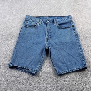 Levis Jean Shorts Mens 34 Blue Denim 405‎ Standard 10" Medium Wash Jorts